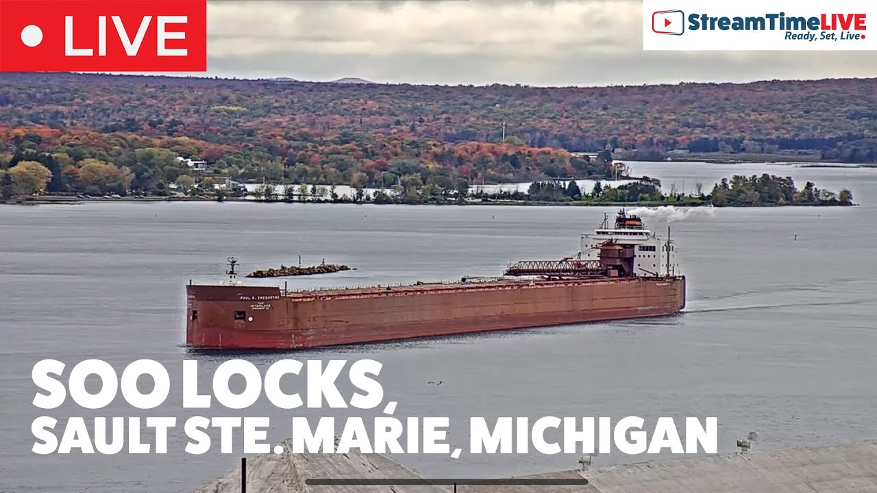 Soo Locks, Sault Ste Marie, Michigan USA | Streamtime LIVE