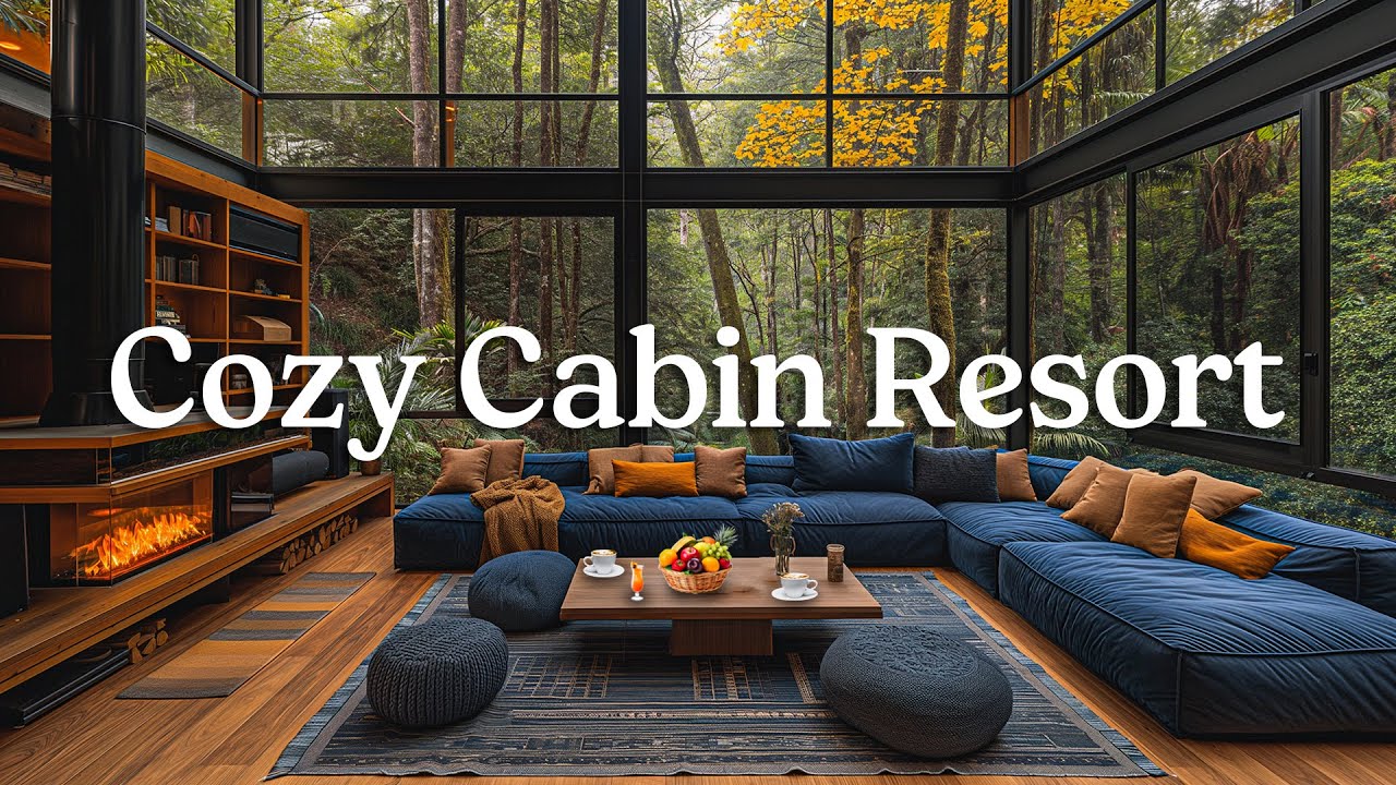 Cozy Cabin Resort in The Woods | Relaxing Jazz Tunes for a C…