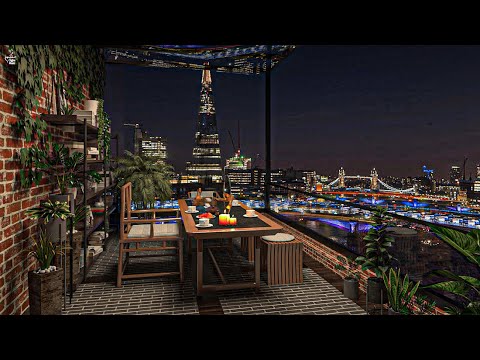 Chillout Rooftop Coffee Shop Ambience – Relaxing Jazz Instru…