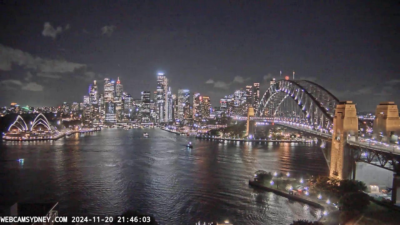 WebcamSydney 2 live panning view of harbour 24/7