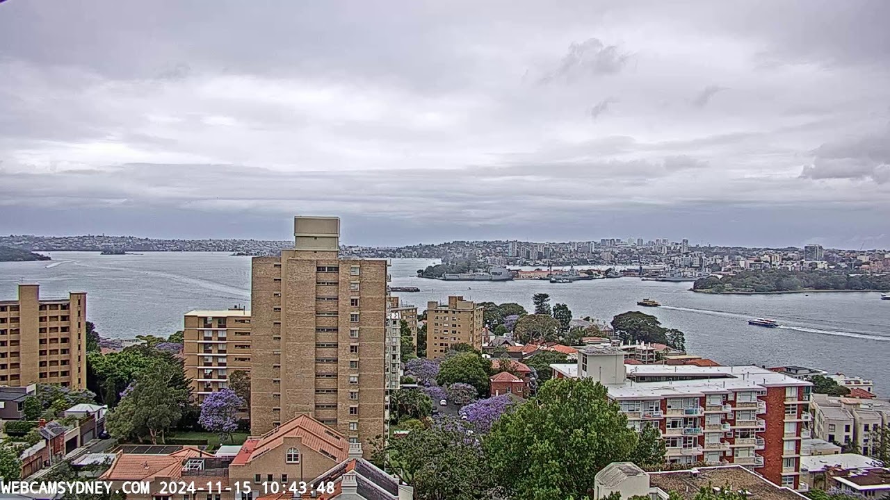 WebcamSydney 2 live panning view of harbour